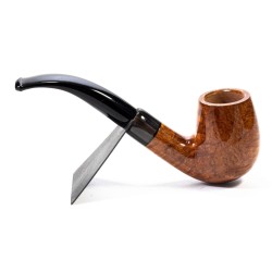 Pipa Chacom Olive Horn Liscia 42 Bent Billiard CH 2420 | Pipeonline