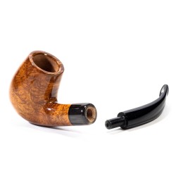 Pipa Chacom Olive Horn Liscia 42 Bent Billiard CH 2420 | Pipeonline