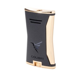Accendino Jet Flame Colibri Slim Nero Oro