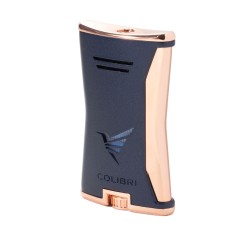 Jet Flame Colibri Slim Lighter Navy Blue Golden Rose