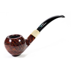 Pipa Sasieni 4 Dot Walnut Liscia Bent Rhodesian