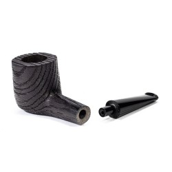 Bog Oak Pipe Radice Sandblasted Pot