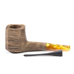 Bog Oak Pipe Radice Sandblasted Square Panel