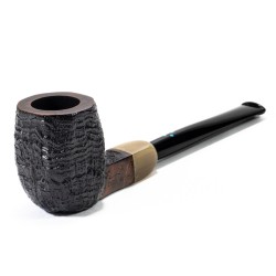 Briar Pipe Sasieni 4 Dot Dark Ruff Sandblasted Square Panel SV 2605