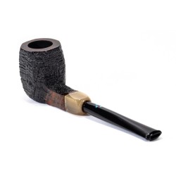 Briar Pipe Sasieni 4 Dot Dark Ruff Sandblasted Square Panel SV 2605
