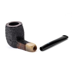 Briar Pipe Sasieni 4 Dot Dark Ruff Sandblasted Square Panel SV 2605
