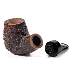 Briar Pipe Radice Rind Reverse Rusticated Bent Billiard