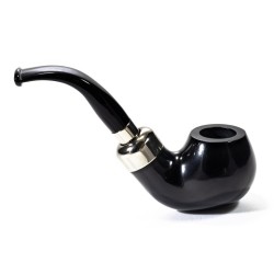 Pipe Lubinski Opus One Black Spigot Smooth Bent Apple LU 2610