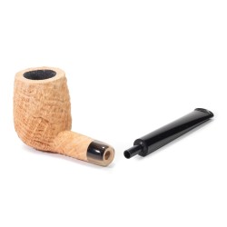 Pipa in Radica Tristan Handmade Rusticata Naturale Billiard